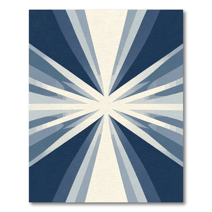 Radiant Deep Blue Sunburst Rug