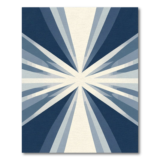 Radiant Deep Blue Sunburst Rug