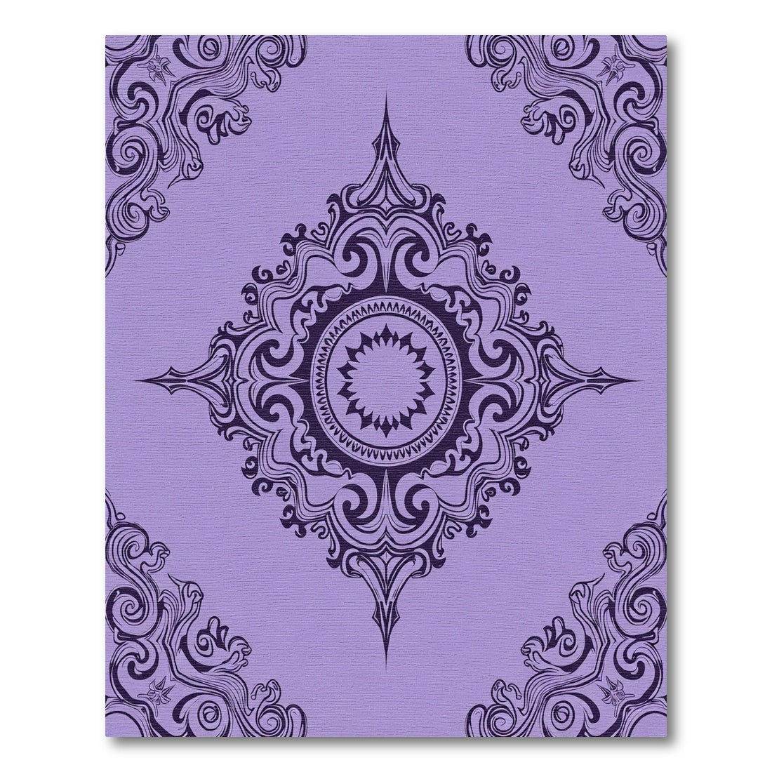 Ornate Amethyst Mandala Scroll Rug