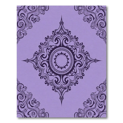 Ornate Amethyst Mandala Scroll Rug