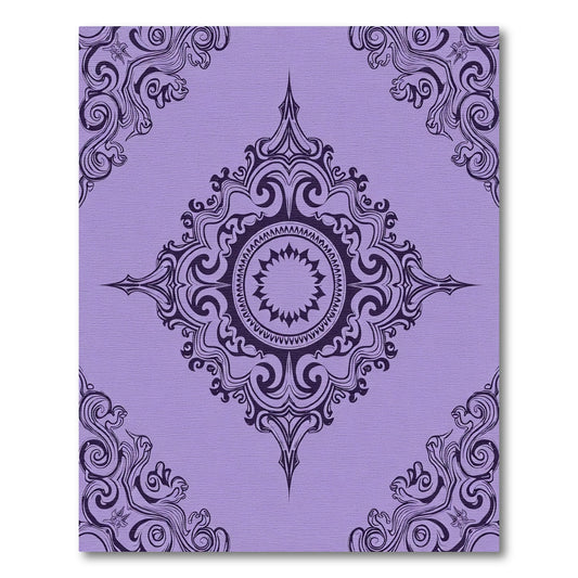 Ornate Amethyst Mandala Scroll Rug