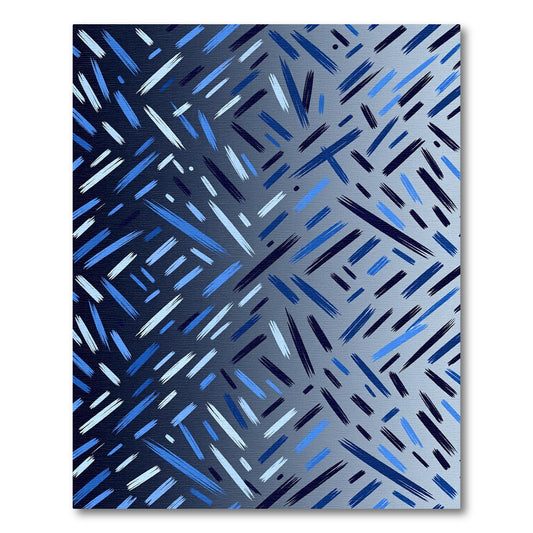 Abstract Blue Stroke Scatter Rug