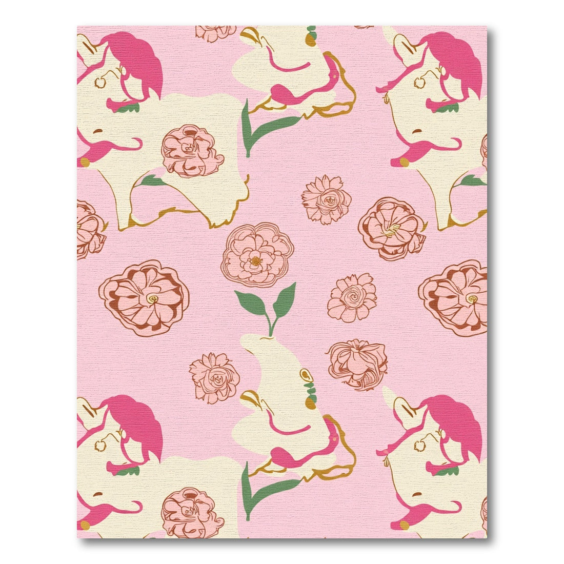 Whimsical Pink Floral Unicorn Meadow Rug