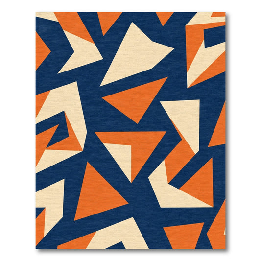 Bold Orange Blue Geometric Shapes Rug