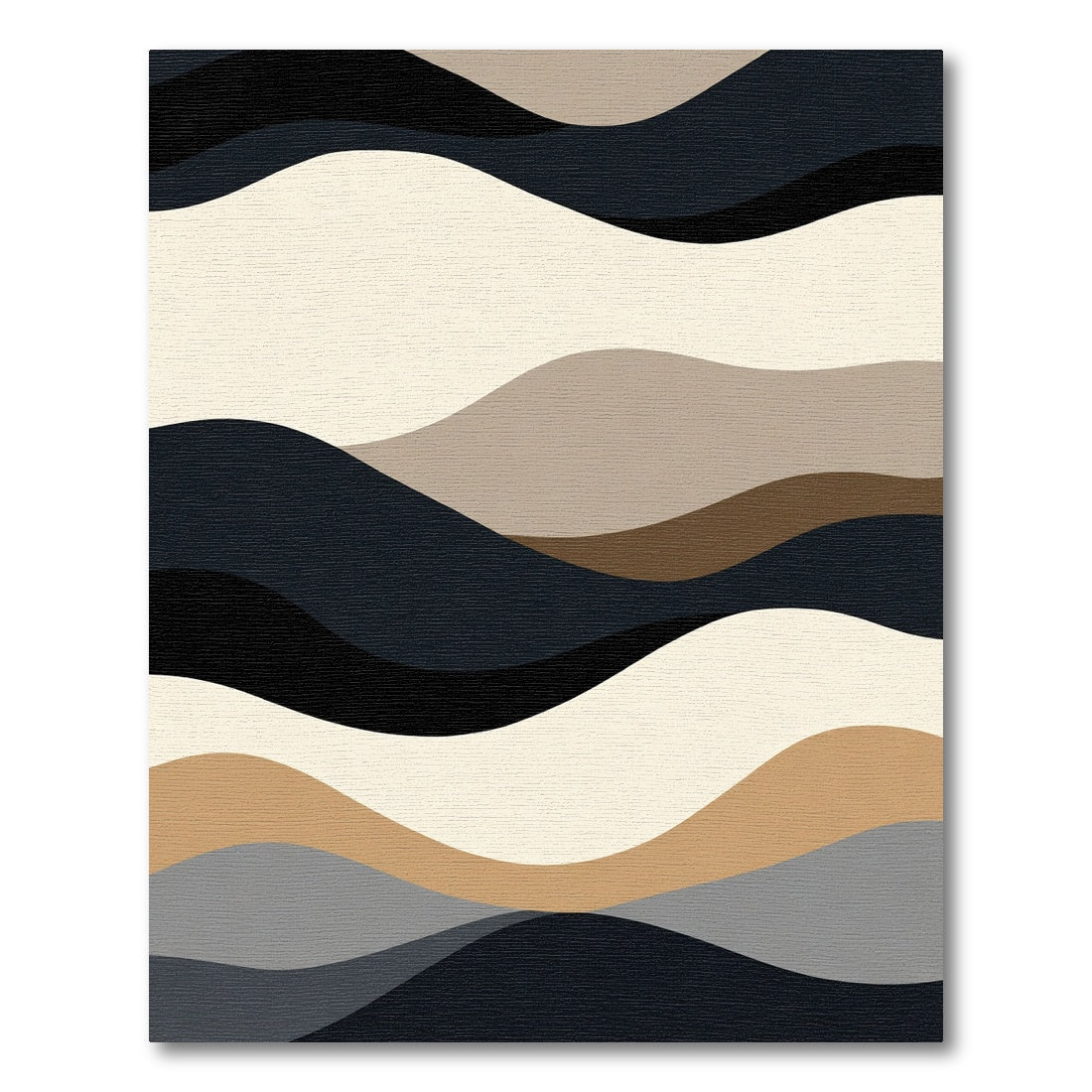 Modern Abstract Earthy Wavy Layers Rug