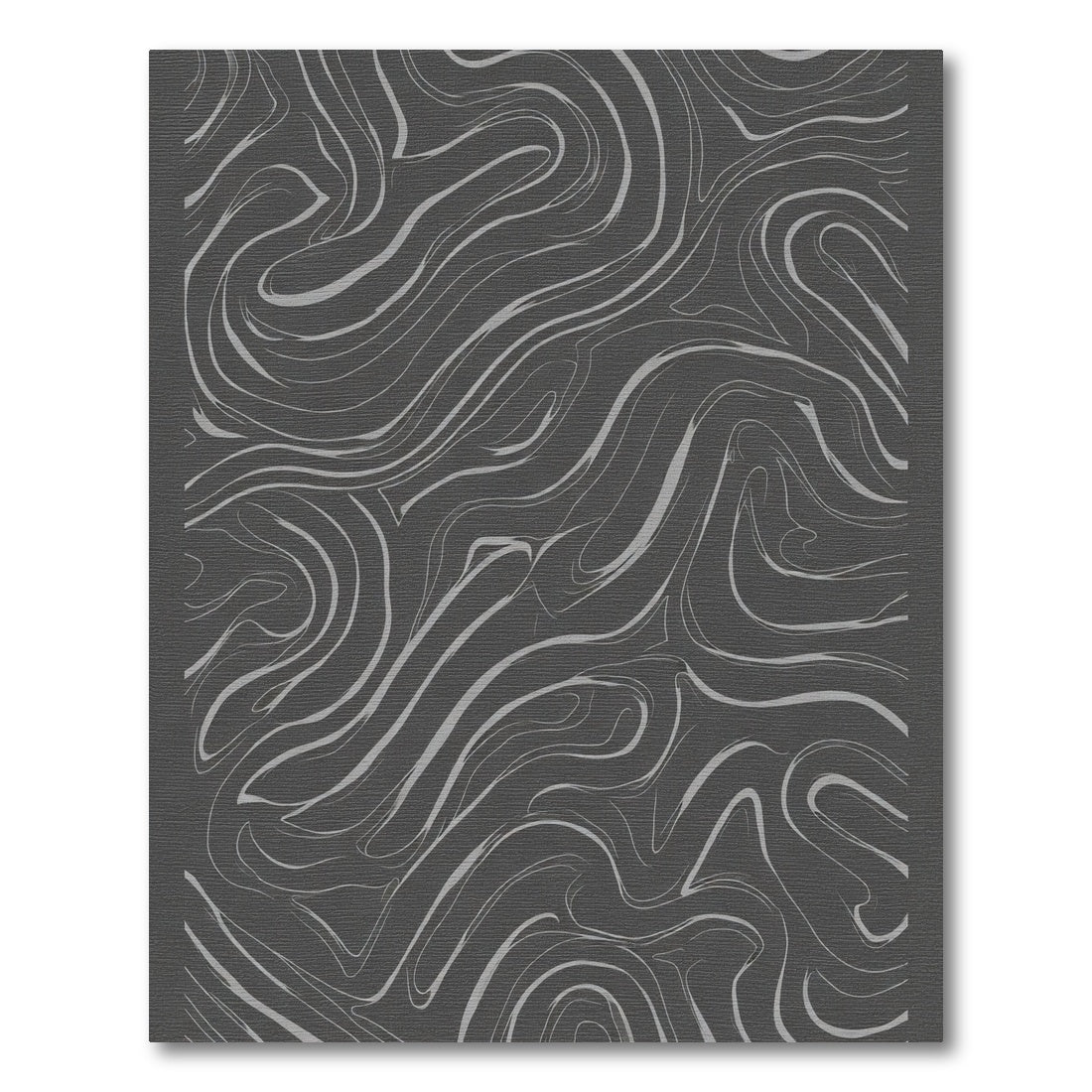 Dark Gray White Swirl Abstract Rug