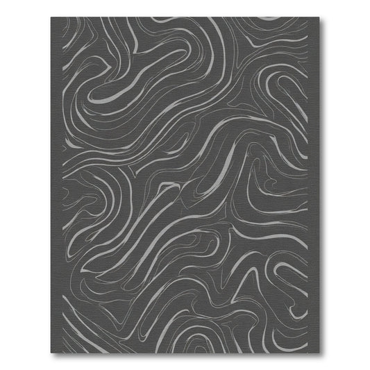 Dark Gray White Swirl Abstract Rug