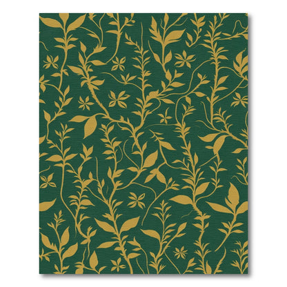 Emerald Gold Botanical Vine Rug