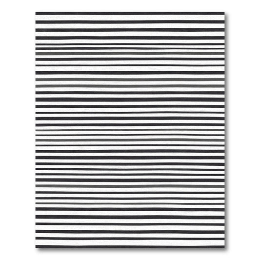 Monochromatic Horizontal Stripe Line Art Rug