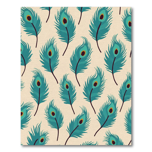 Teal Feather Eye Cream Rug