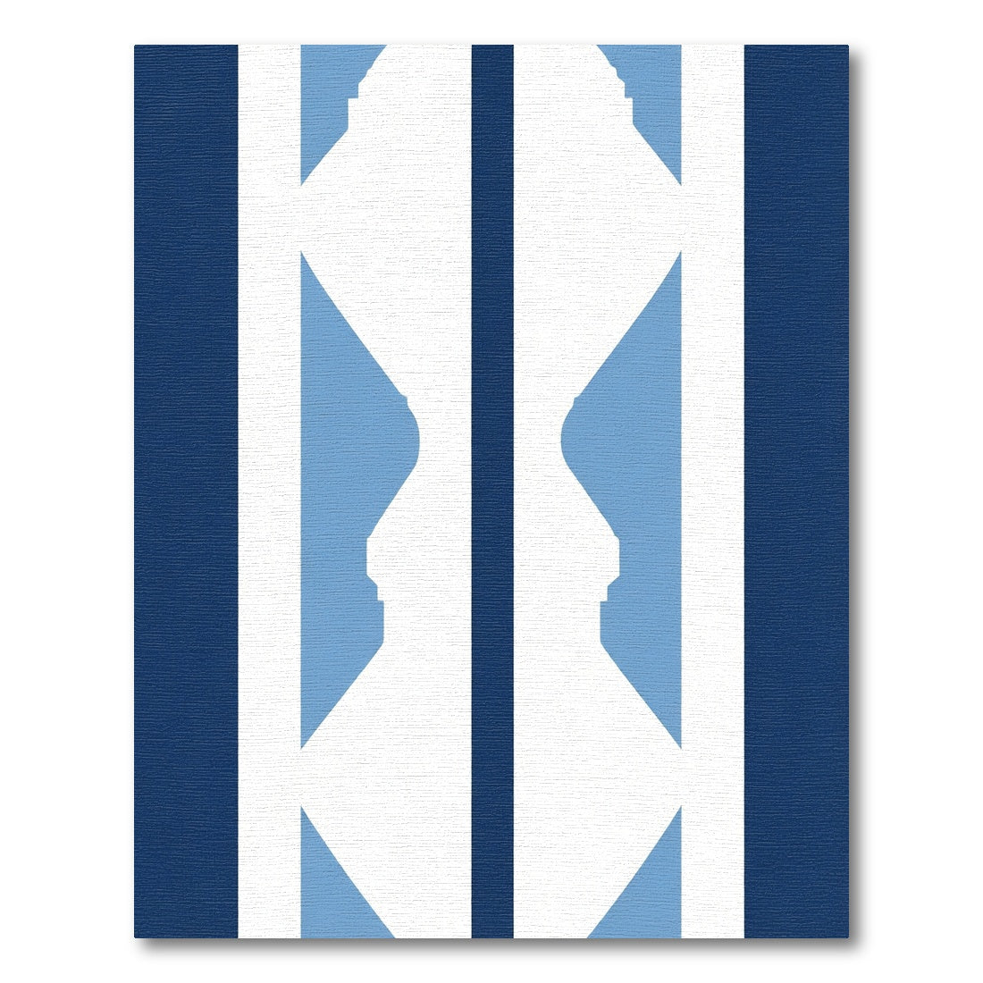 Modern Cobalt Blue Abstract Profile Rug