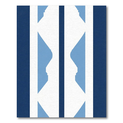 Modern Cobalt Blue Abstract Profile Rug