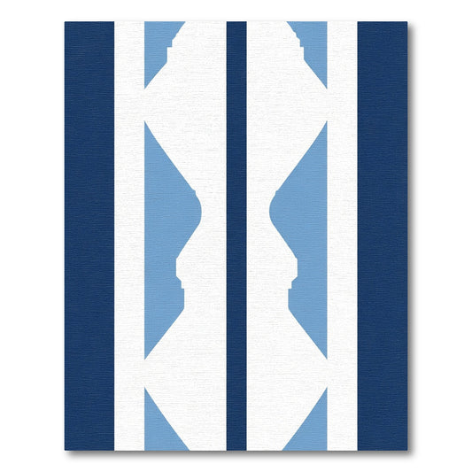 Modern Cobalt Blue Abstract Profile Rug